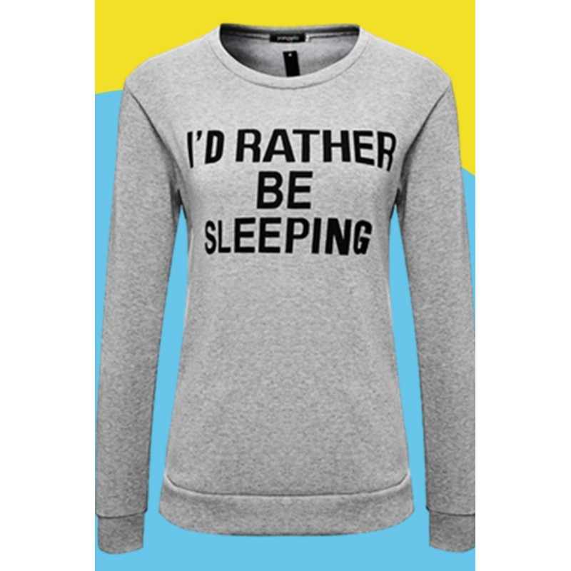Amazon express Europe and America new letter printed sweater women's autumn and winter wear Plush loose crew neck casual top