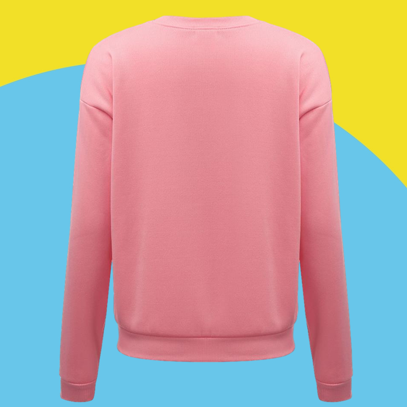Amazon express Europe and America new letter printed pink sweater women's autumn and winter velvet casual round neck top