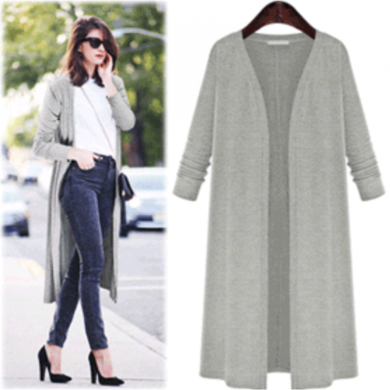 4201 American and European eBay foreign trade Amazon express large women's spring fat mm cardigan knitted thin coat windbreaker