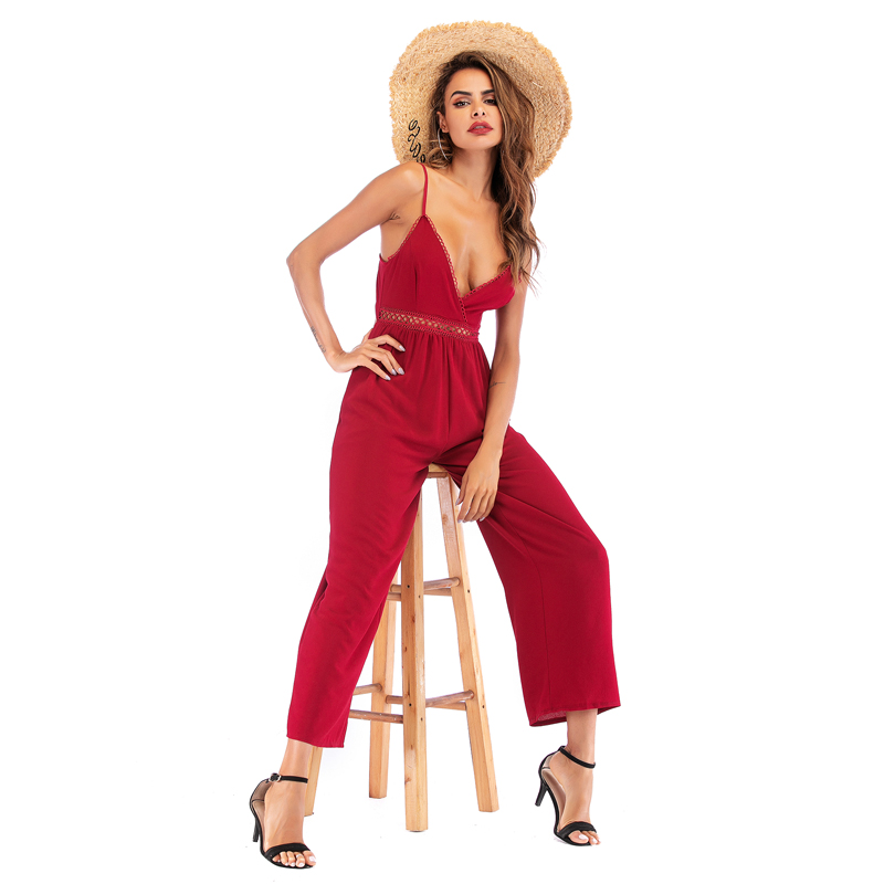 6026 Sumiton eBay hot selling European and American sexy V-neck bandage open back lace hollowed out suspender