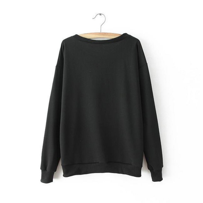 Amazon express European and American new letter printed casual sweater women's autumn and Winter Fleece long sleeve slim fitting top