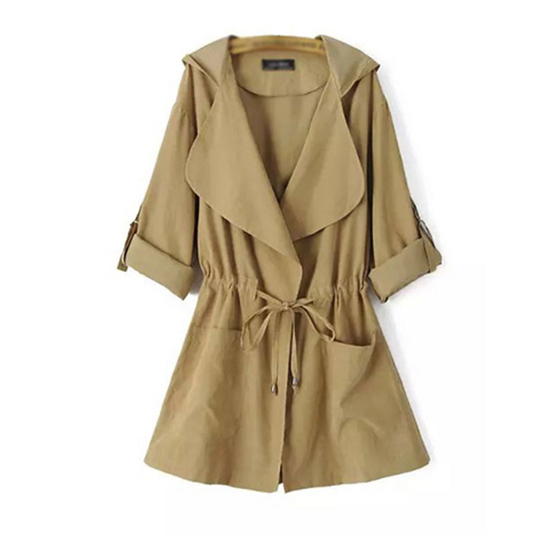 1901 spot quick sale Amazon foreign trade popular fashion medium and long hooded light windbreaker coat for women