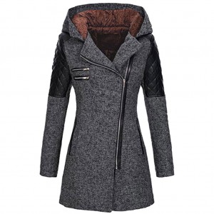 Amazon Women's autumn and winter mid long hooded l...