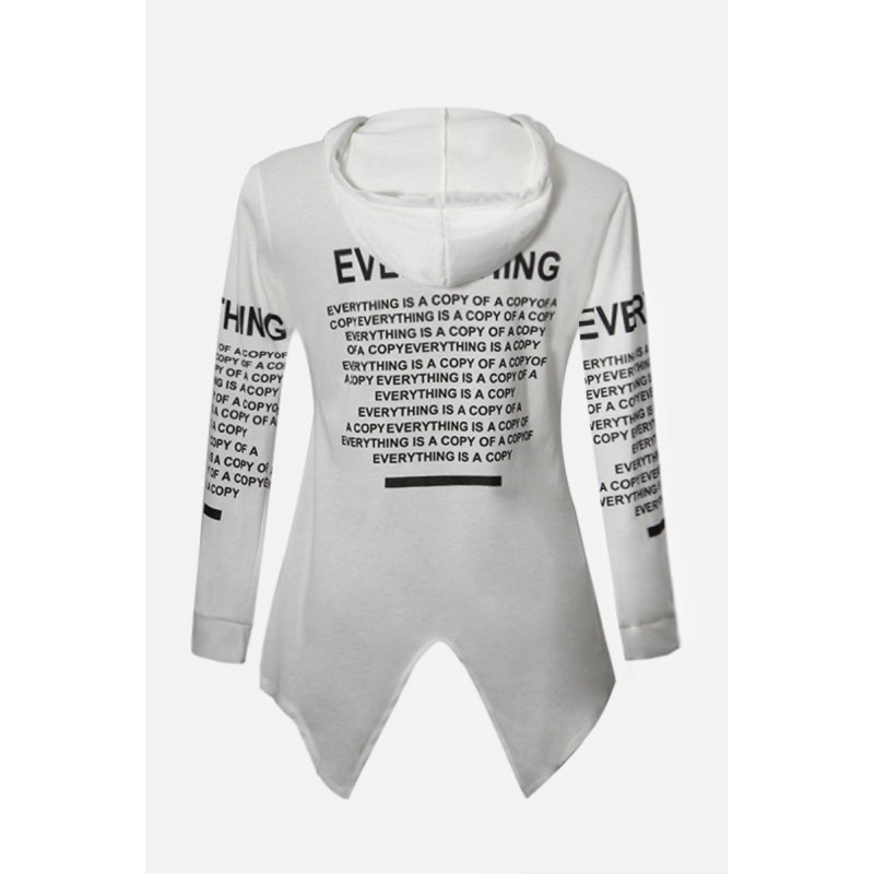 Amazon express Europe and America new letter printed casual hooded sweater women's autumn and Winter Fleece split coat