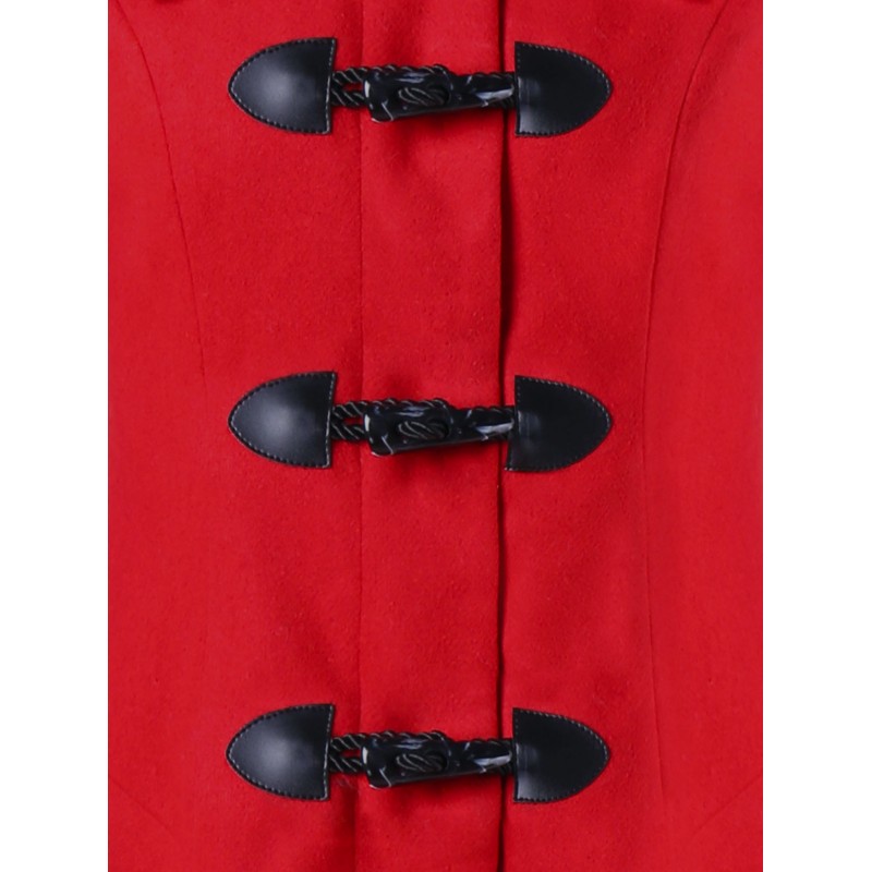 Foreign trade Amazon popular irregular ox horn double button long windbreaker hooded woolen coat 9666
